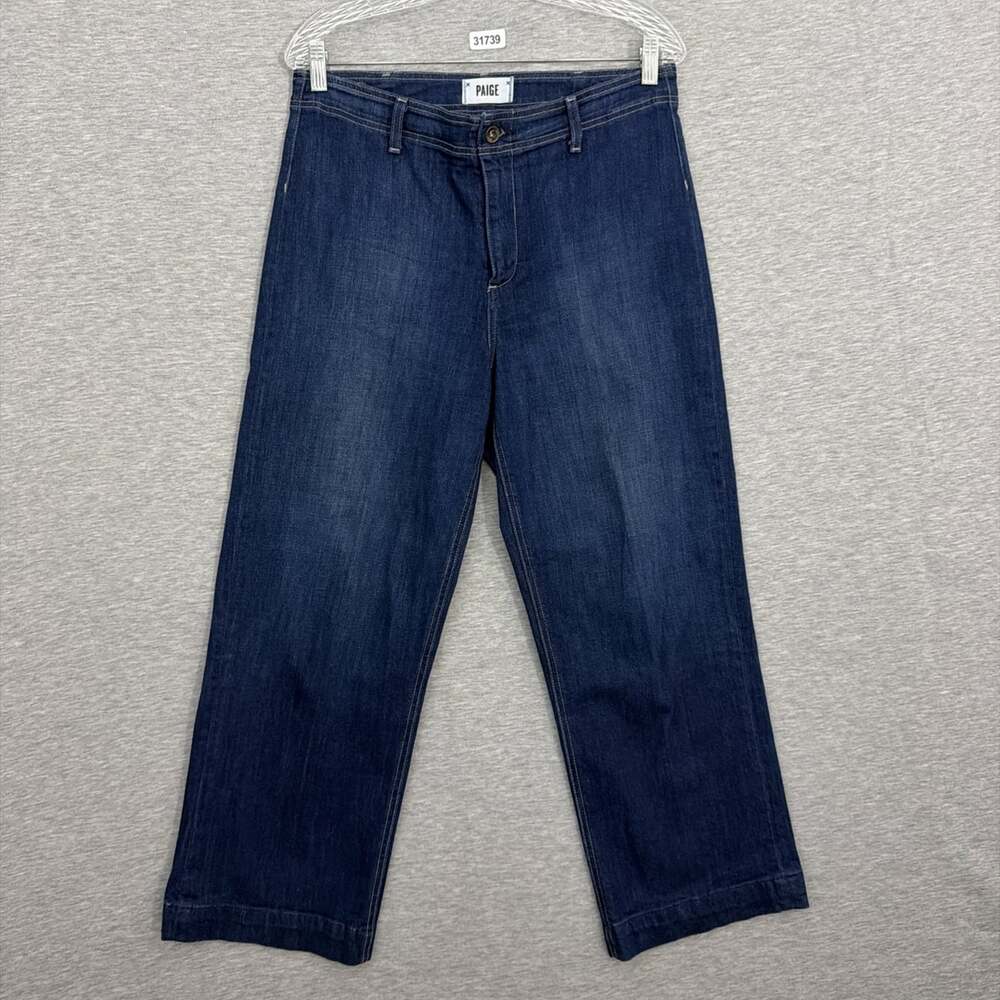 Paige Jeans Women's Size 29 Dark Wash Blue Denim Nellie Wide Leg Jeans